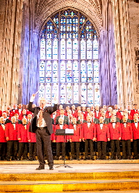 Combined Welsh Male Voices led by Haydn James