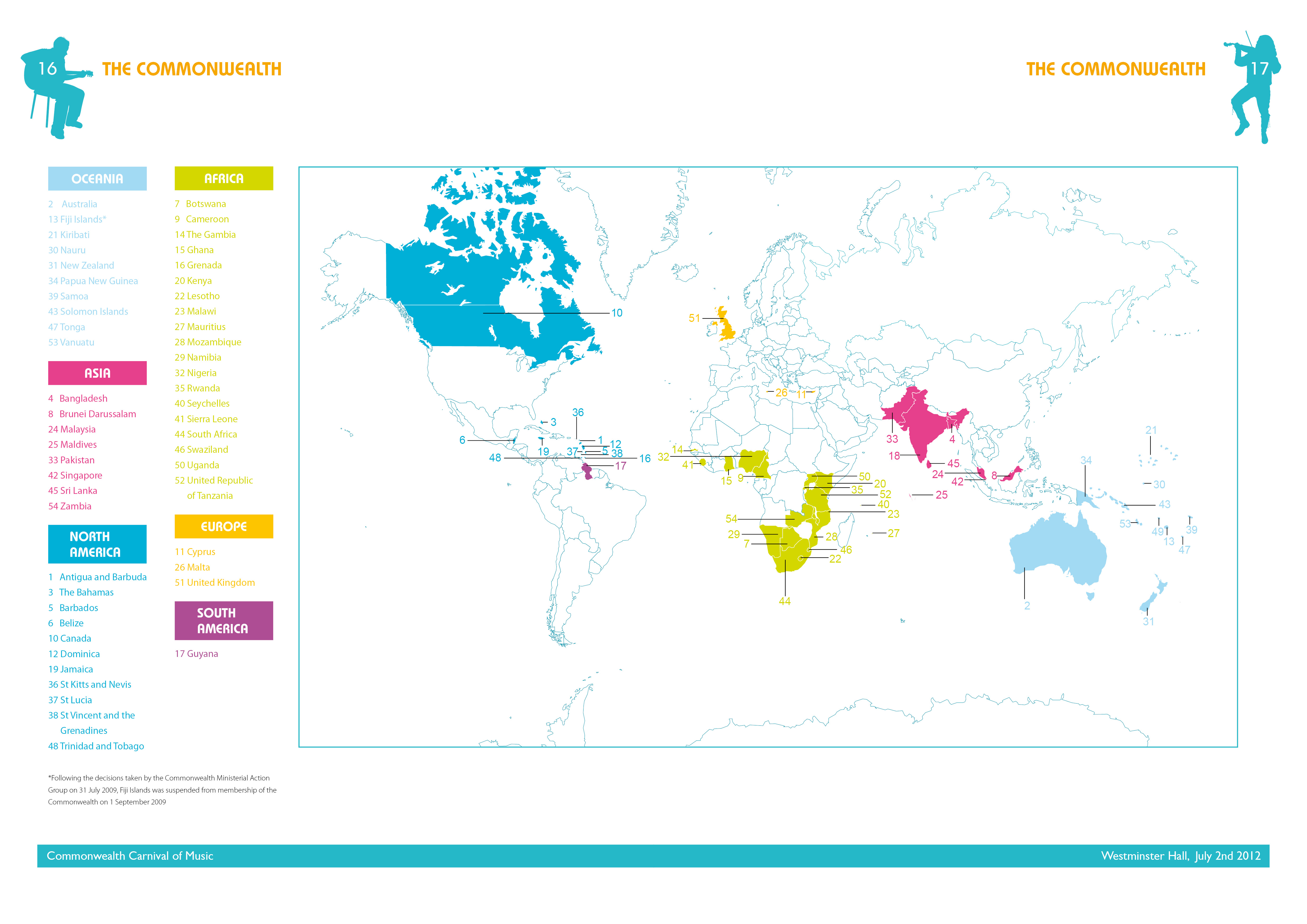 Commonwealth Carnival  Countries Map